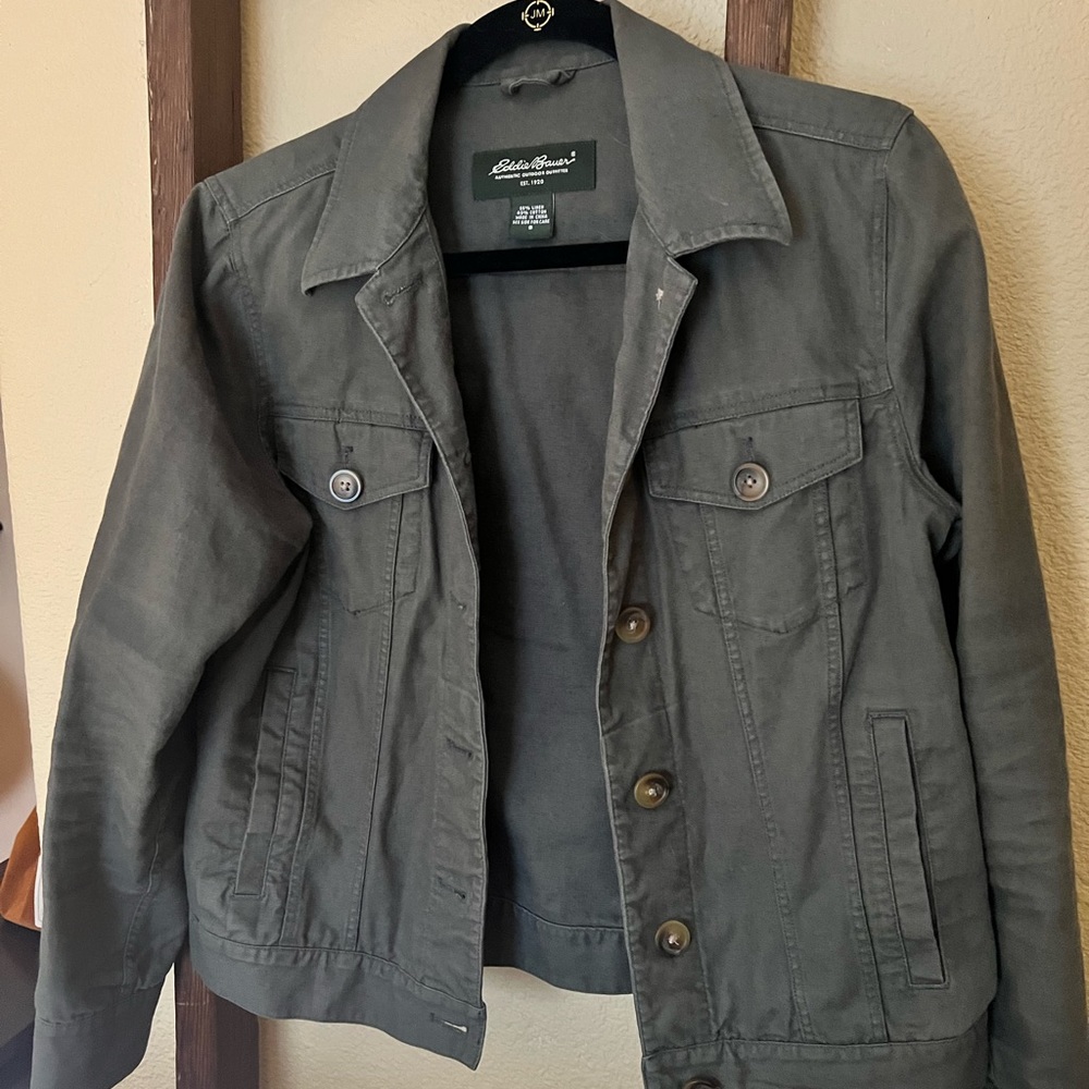 Eddie Bauer green canvas jacket